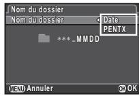 PENTAX K-3 - Sélectionnez un nom de dossier et appuyez sur OK. - 1