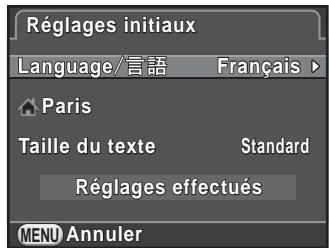 PENTAX K50 - Sélectionnez la langue souhaitée à l'aide du bouton de navigation (▲▼▲▶) puis appuyez sur le bouton OK. - 1