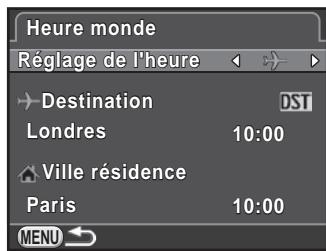 PENTAX K50 - Réglage de l'heure monde - 1