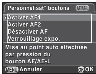 PENTAX K50 - Sélectionnez [Personnalisat° boutons] dans le menu [Mode pr. de vue 4] et appuyez sur le bouton de navigation (▶). - 1