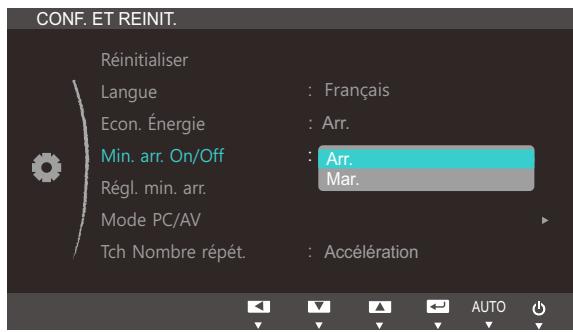 SAMSUNG SYNCMASTER S27B350H - Configuration de Min. arr. On/Off - 1