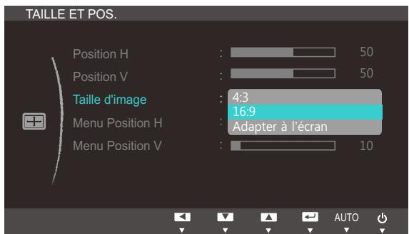 SAMSUNG SYNCMASTER S27B350H - Changement de Taille d'image - 2