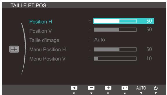 SAMSUNG SYNCMASTER S27B350H - Configuration des fonctions Position H et Position V - 1
