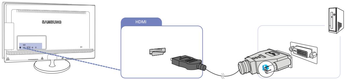 SAMSUNG SYNCMASTER S27B350H - Connexion à l'aide d'un cable HDMI-DVI - 1