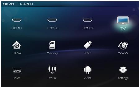 PHILIPS SCREENEO HDP1590TV - Aperçu des fonctions du menu - 1
