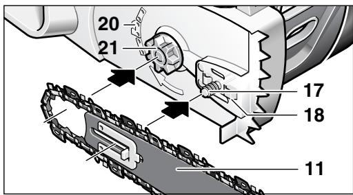 BOSCH AKE30LI - Montage en zaagketting spannen - 6