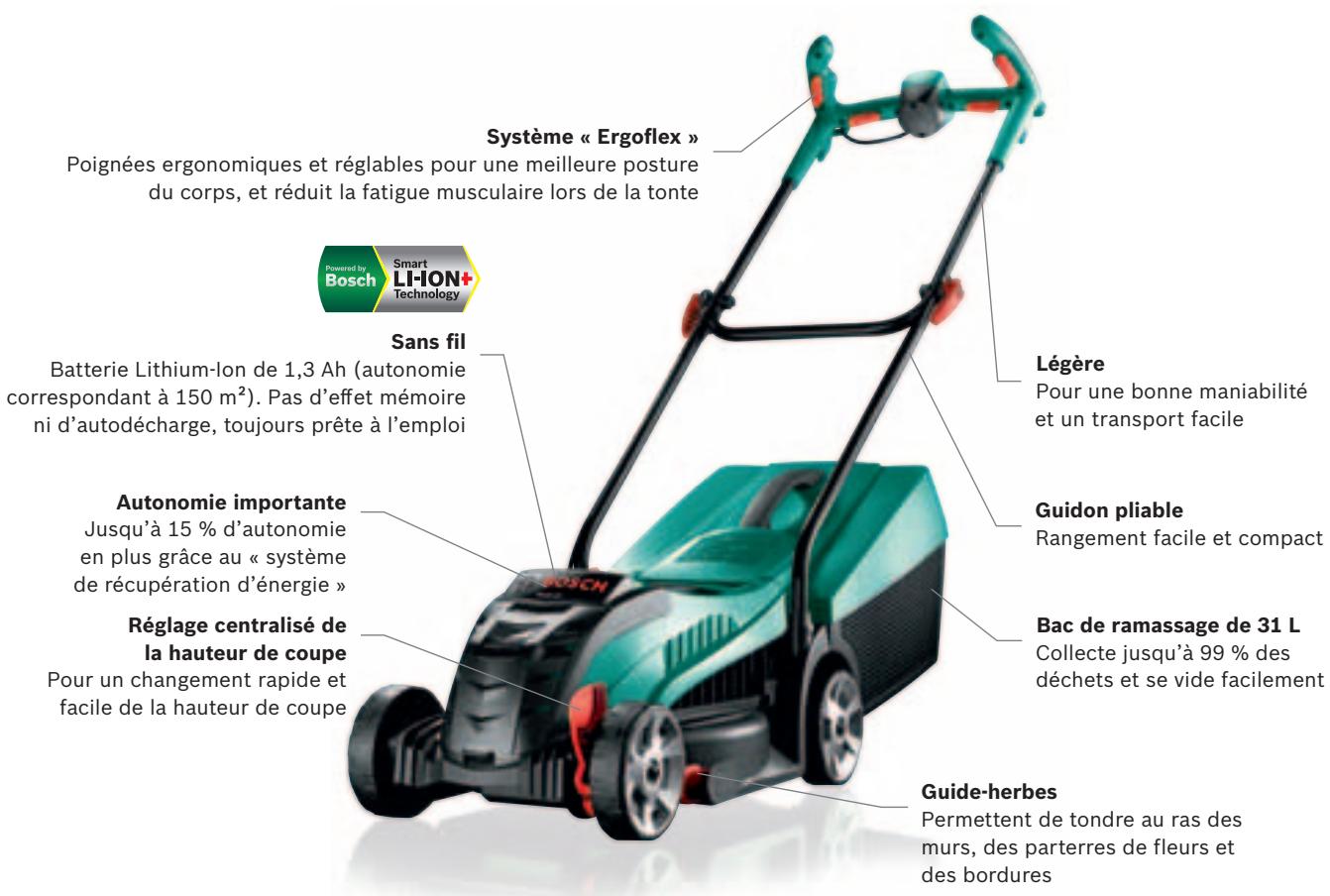 BOSCH ARM 3650 - Tondeuse à gazon sans fil Rotak 32 LI. - 3