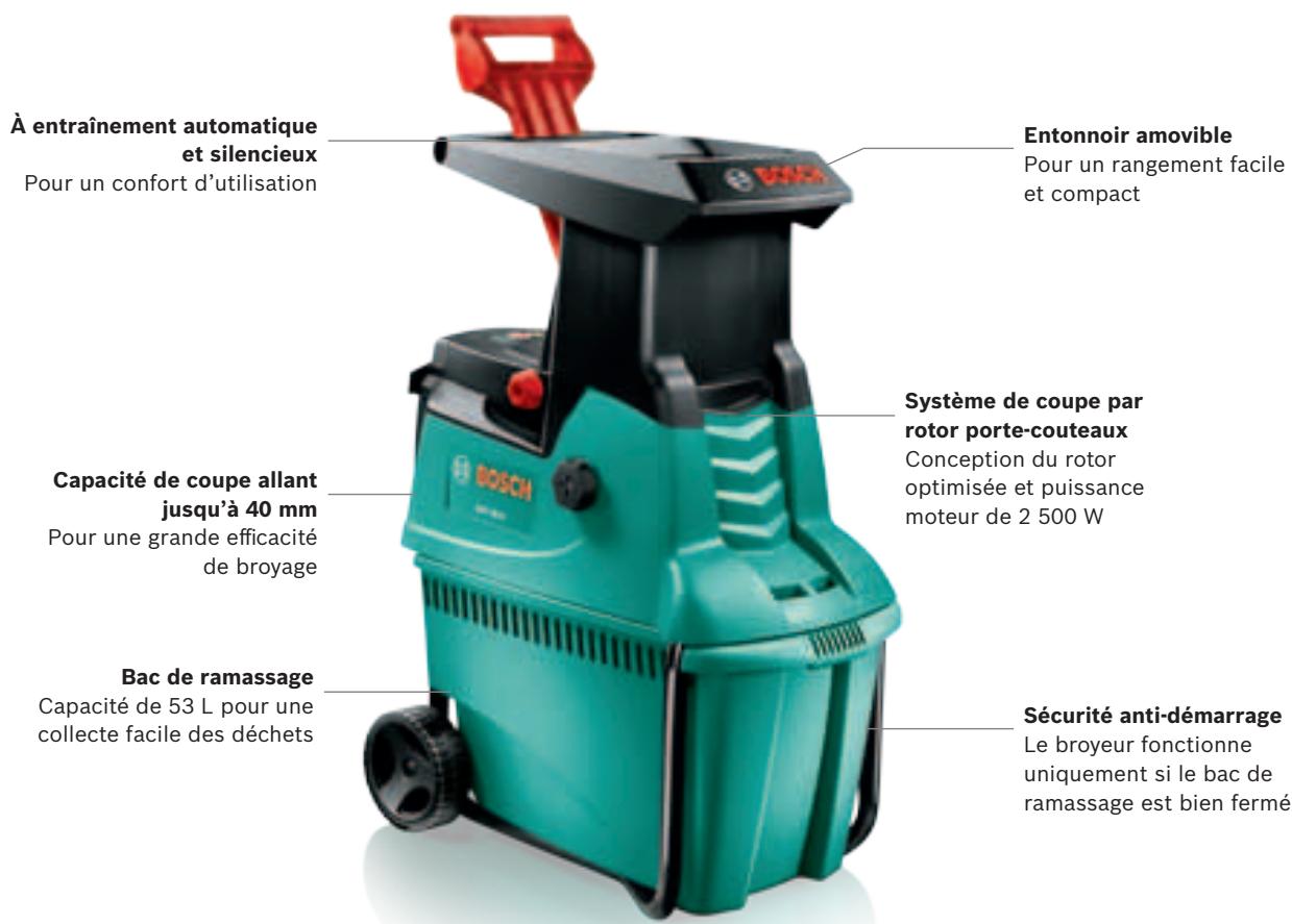 BOSCH ARM 3650 - Broyeur de végétaux silencieux AXT 25 D. - 1