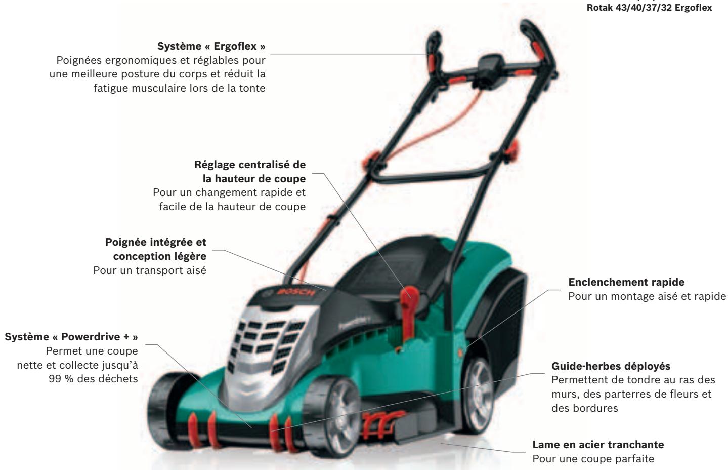BOSCH ARM 3650 - NOUVEAU! Tondeuse à gazon Rotak 43. - 2