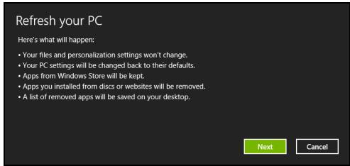 ACER ASPIRE V3-771G3316G1TMAKK - Actualiser votre PC depuis la sauvégarde de récapétération - 1