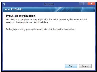 ACER TRAVELMATE P253-E-B8304G50MNKS - Setting up ProShield - 1