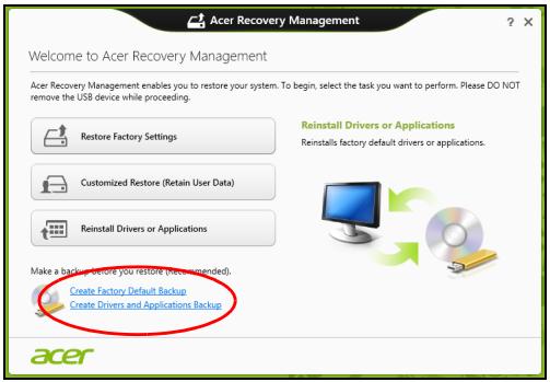 ACER TRAVELMATE P253-E-B8304G50MNKS - Create un backup di recupero - 1
