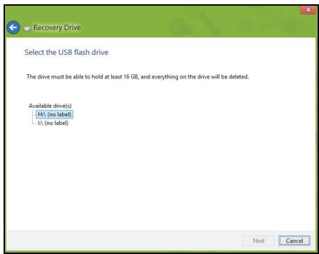 ACER TRAVELMATE P253-M-32344G50MNKS - Creating a recovery backup - 3