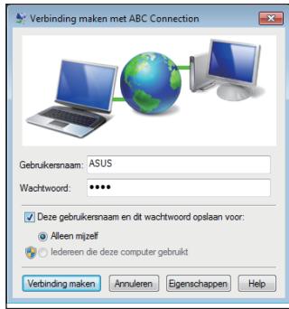 ASUS EEEBOX PC EB1033-B012G - Voer uw gebruikersnaam en het wachtwoord in. Klik op Verbinden om een verbinding te make n met het internet. - 1