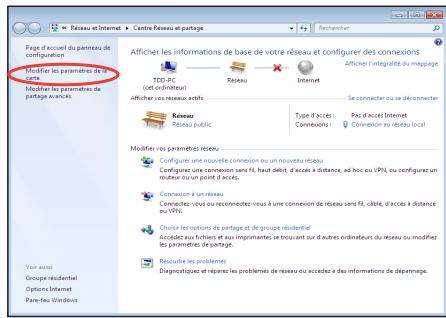 ASUS EEEBOX PC EB1033-B012G - Cliquez sur l'option Modifier les paramètres de la carte située sur la gauche. - 1