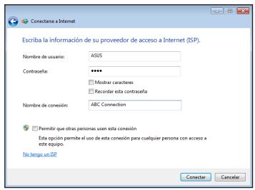 ASUS EEEBOX PC EB1033-B012G - Escribe su nombre de usuario, contrasea y nombre de connexion. Hagablick en Conectar. - 1
