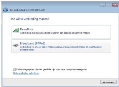 ASUS EEEBOX PC EB1033-B012G - Selecteer Breedband (PPPoE) en klik op Volgende. - 1