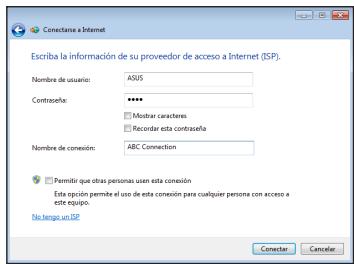 ASUS EEEBOX PC EB1033-B014E - Escribe su nombre de usuario, contrasea y nombre de connexion. Hagablick en Conectar. - 1
