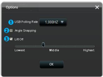 ASUS GX950 - Options menu - 1