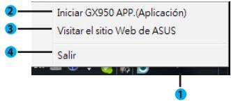 ASUS GX950 - Menu de la barra de tareas - 1