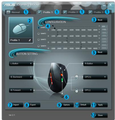 ASUS GX950 - Main menu - 1