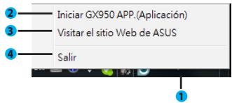 ASUS GX950 - Menu de la barra de tareas - 1