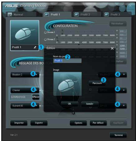 ASUS GX950 - Menu du Profil 1 - 1