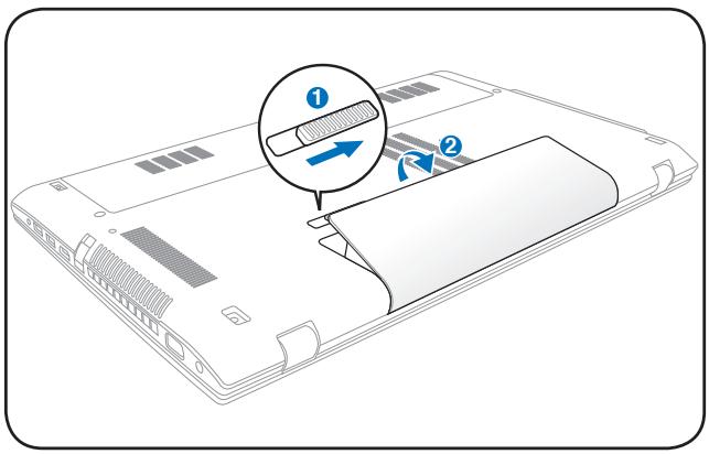 ASUS N76VJ-T5015H - Pour installer la batterie : - 1