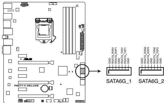 ASUS P8Z77-M - Connecteurs SATA 6.0 Gb/s Intel® Z77 (7-pin SATA6G_1/2 [gris]) - 1