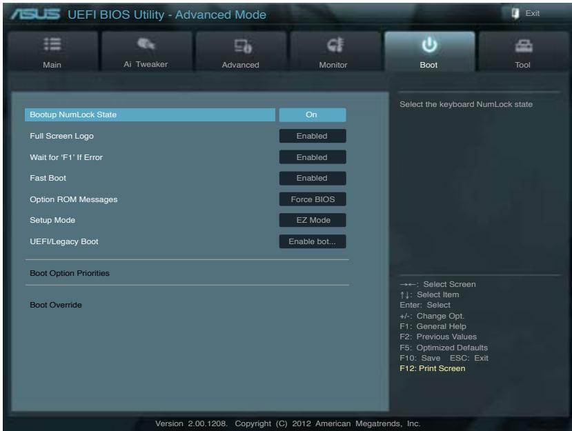 ASUS P8Z77-M - Menu Boot (Démarrage) - 1