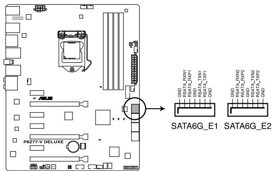 ASUS P8Z77-M - Connecteur Serial ATA 6.0Gb/s Marvell® (7-pin SATA6G_E1/E2 [bleus marine]) - 1