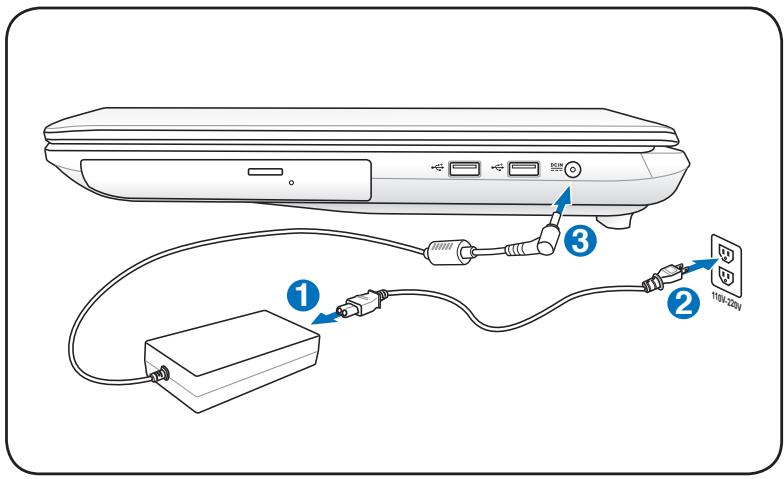 ASUS R900VJ-YZ006H - Connecting the Power Adapter - 1