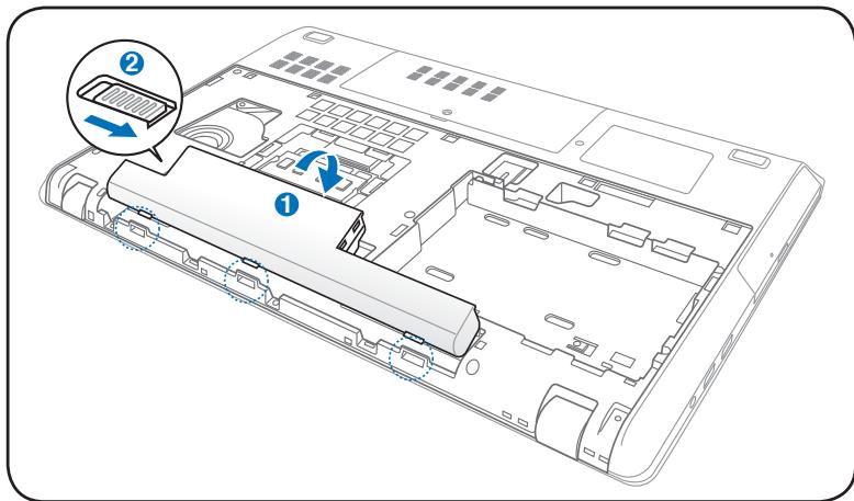 ASUS R900VJ-YZ103H - Installing the Battery Pack - 1
