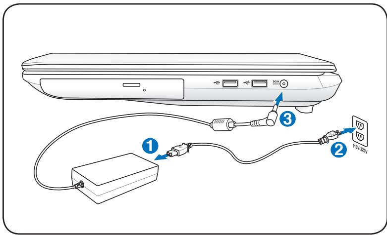 ASUS R900VJ-YZ103H - Connecting the Power Adapter - 1