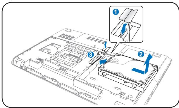 ASUS R900VJ-YZ105H - Removing the primary 3.5" hard disk drive - 2