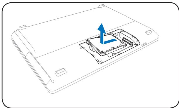 ASUS R900VJ-YZ105H - Removing the secondary 2.5" hard disk drive - 2