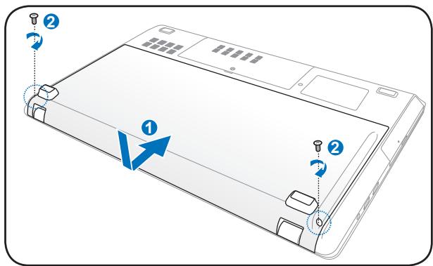 ASUS R900VJ-YZ105H - To install the battery pack: - 2