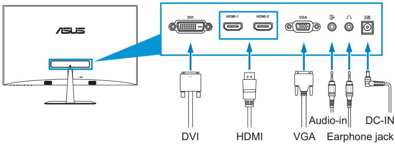 ASUS VX238H LED - Branchement des câbles - 1