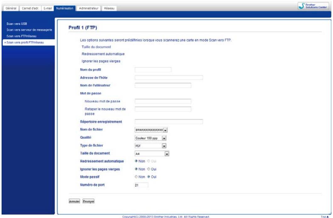BROTHER ADS1100WUN1 - Configuration des paramètres FTP par défaut - 1