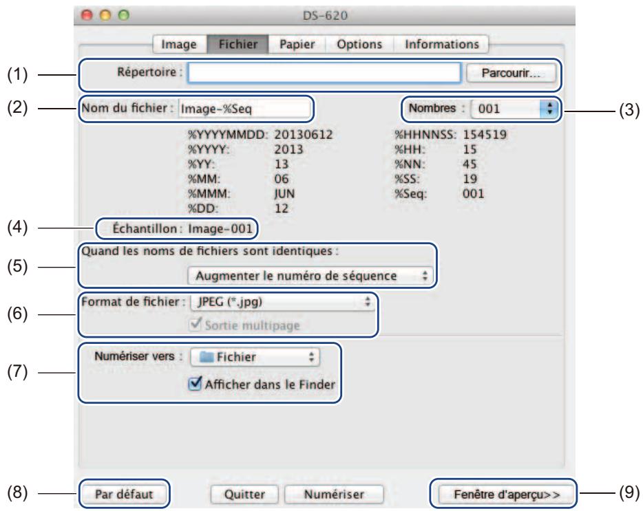 BROTHER DS720D - Paramètres des fichiers - 1