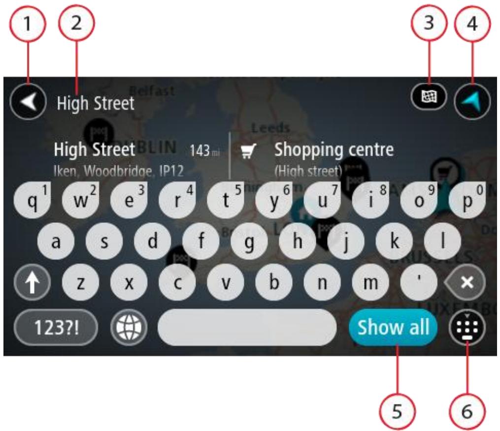TOMTOM GO 6000 - Saisir des critères de recherche - 1