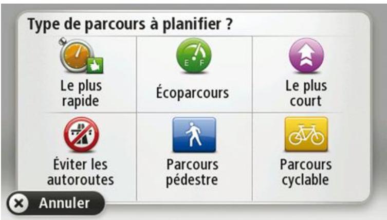 TOMTOM START 25 M - Selectionner un type de parcours - 1