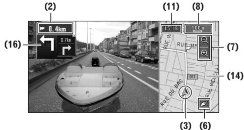 PIONEER AVIC-X1R) - Menu et affichage de carte - 1