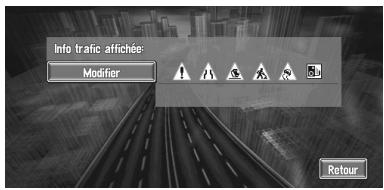 PIONEER AVIC-X1R) - Sélection des informations de traffic à afficher - 1