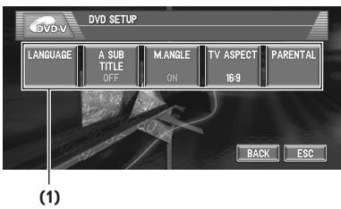 PIONEER AVIC-X1R) - Réglages de configuration du DVD - 1