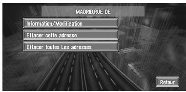 PIONEER AVIC-X1R) - Suppression des informations dans le Répertoire ou l'Historique - 1