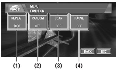 PIONEER AVIC-X1R) - Commandes utiliser le menu FUNCTION - 1