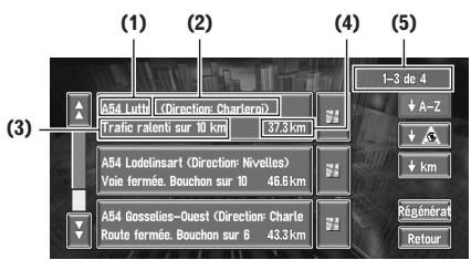 PIONEER AVIC-X1R) - Vérification de toutes les informations de traffic - 1