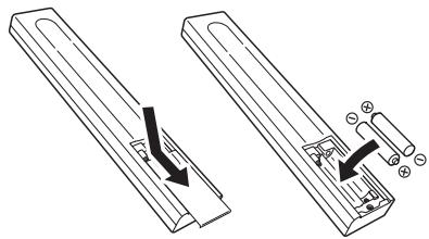 PIONEER N-50-K - Mise en place des piles dans la télécommande - 1