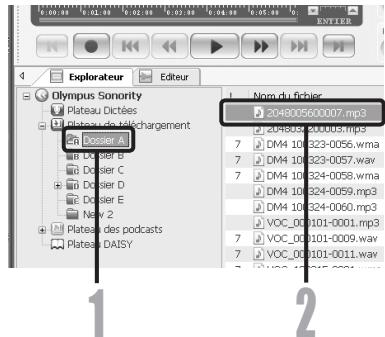 OLYMPUS DM-5 - Lire le fichier vocal. - 1